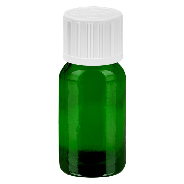 10ml pullo 11mm kierrekorkki valkoinen vakio lapsilukko GreenLine UT18/10