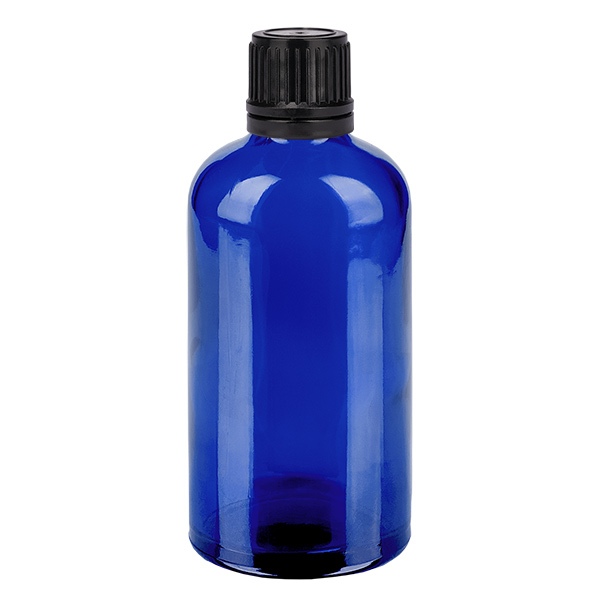 100ml Globul-pullo 3mm kaaderengas musta sinetöity sulkeminen BlueLine UT18/1.