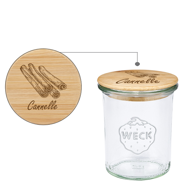 Puupäällyste "Cannelle" avec verre WECK 160ml