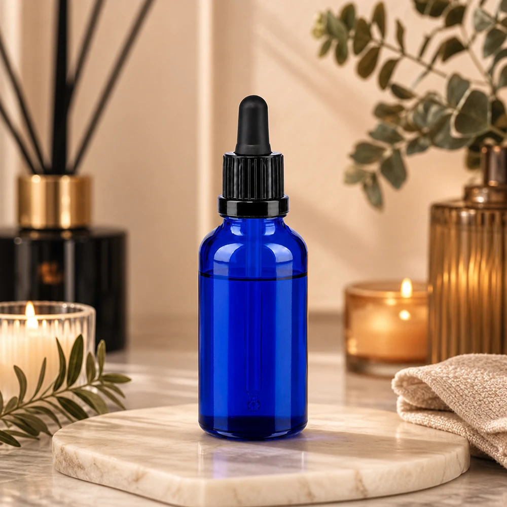 30 ml:n pipettipullo musta väärentämisen estävä suljin BlueLine UT18/30 BlueLine UT18/30 Ammattikäyttöön tarkoitettu 30ml BlueLine pipettipullo, jossa on UV-suoja sinisen lasin ja mustan korkin ansiosta.
