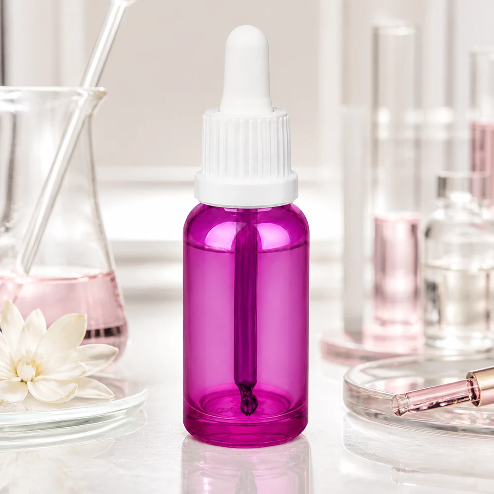 20ml pipettipullo valkoinen Originality kierrekorkki PurpleLine UT18/20 PurpleLine UT18/20 Pieni 20ml pipettipullo läpinäkyvä violetti, jossa on käytännöllinen tiputuskorkki