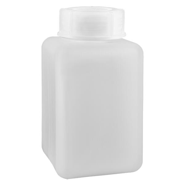 Kemikaalipullo 1000ml, leveä kaula, valmistettu PE-HD:stä, luonnonvärinen. Kemikaalipullo 1000ml, leveä kaula, valmistettu PE-HD:stä, luonnonvärinen.