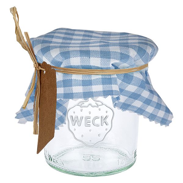 Kankainen korusilppu vaaleansininen ruudullinen 12cm neliö.