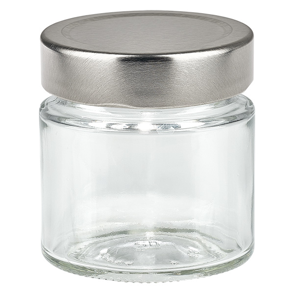 135ml pyöreä purkki + BasicSeal-kansi hopea syvä UNiTWIST