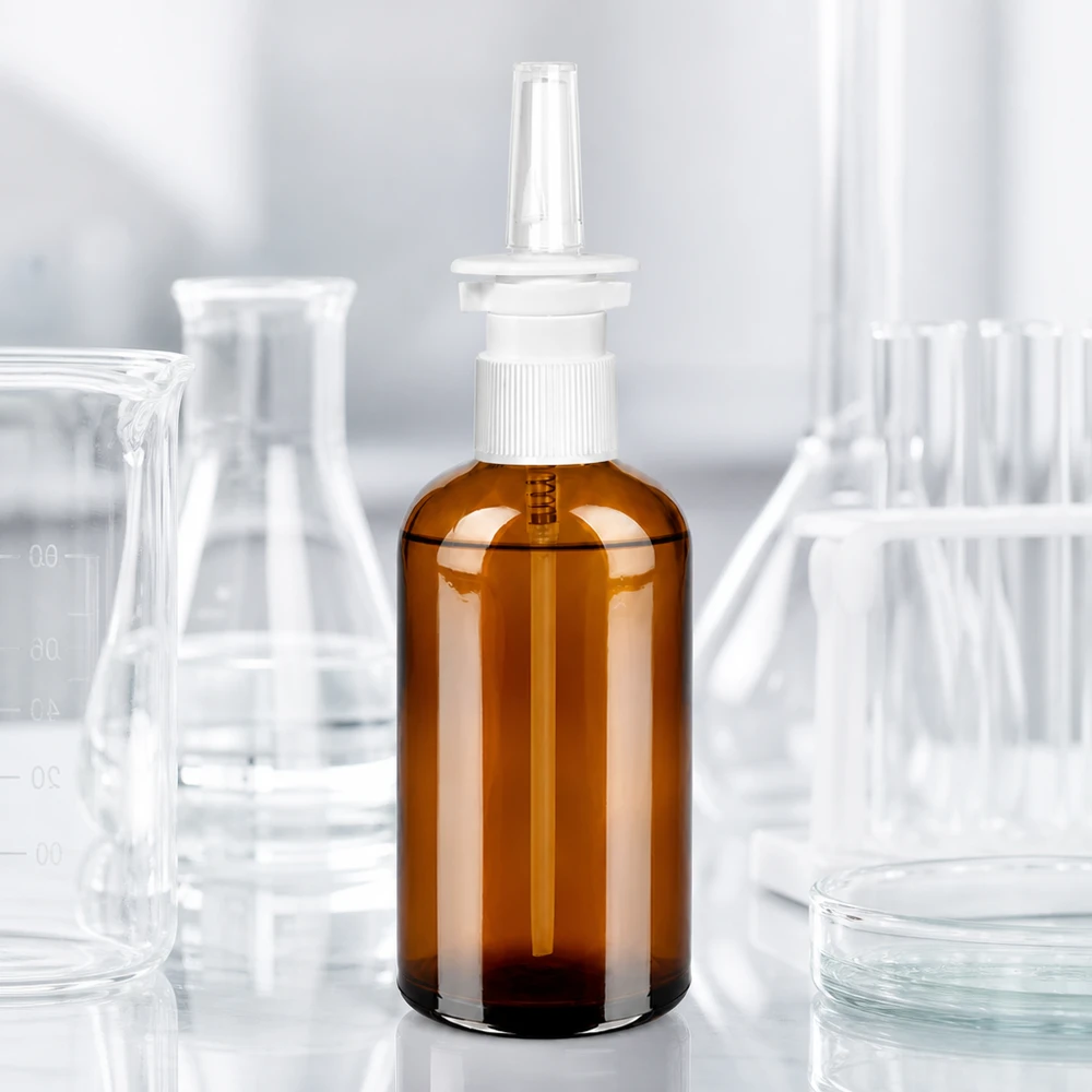 100ml nenäsumutepullo valkoinen/läpinäkyvä Standard BrownLine UT18/100 Kompakti 100 ml:n nenäsumutepullo ruskealla värillä ja ergonomisella suihkupäällä tarkkaa annostelua varten.