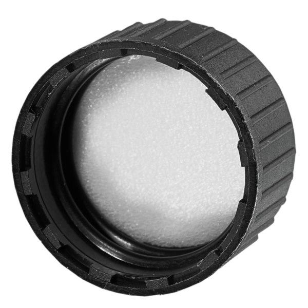 Kierrekorkki DIN22 musta, jossa on EPE-tiivistyslevy