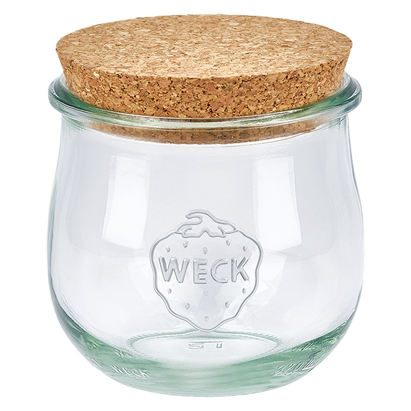 370ml tulppaanipurkki WECK RR80 korkilla luonnollinen WECK tulppaanipurkki 370ml RR80 luonnonkorkkikannella säilöntäpurkki säilytyspurkki 370ml RR80 läpinäkyvä läpinäkyvä