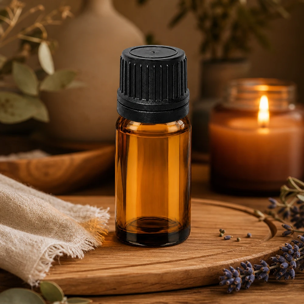 10ml tippapullo 1mm musta peukaloinninesto BrownLine UT18/10 Ammattikäyttöön tarkoitettu 10 ml:n tippapullo, jossa on 1 mm:n aukko tarkkaa tippojen annostelua varten aromaterapiassa.