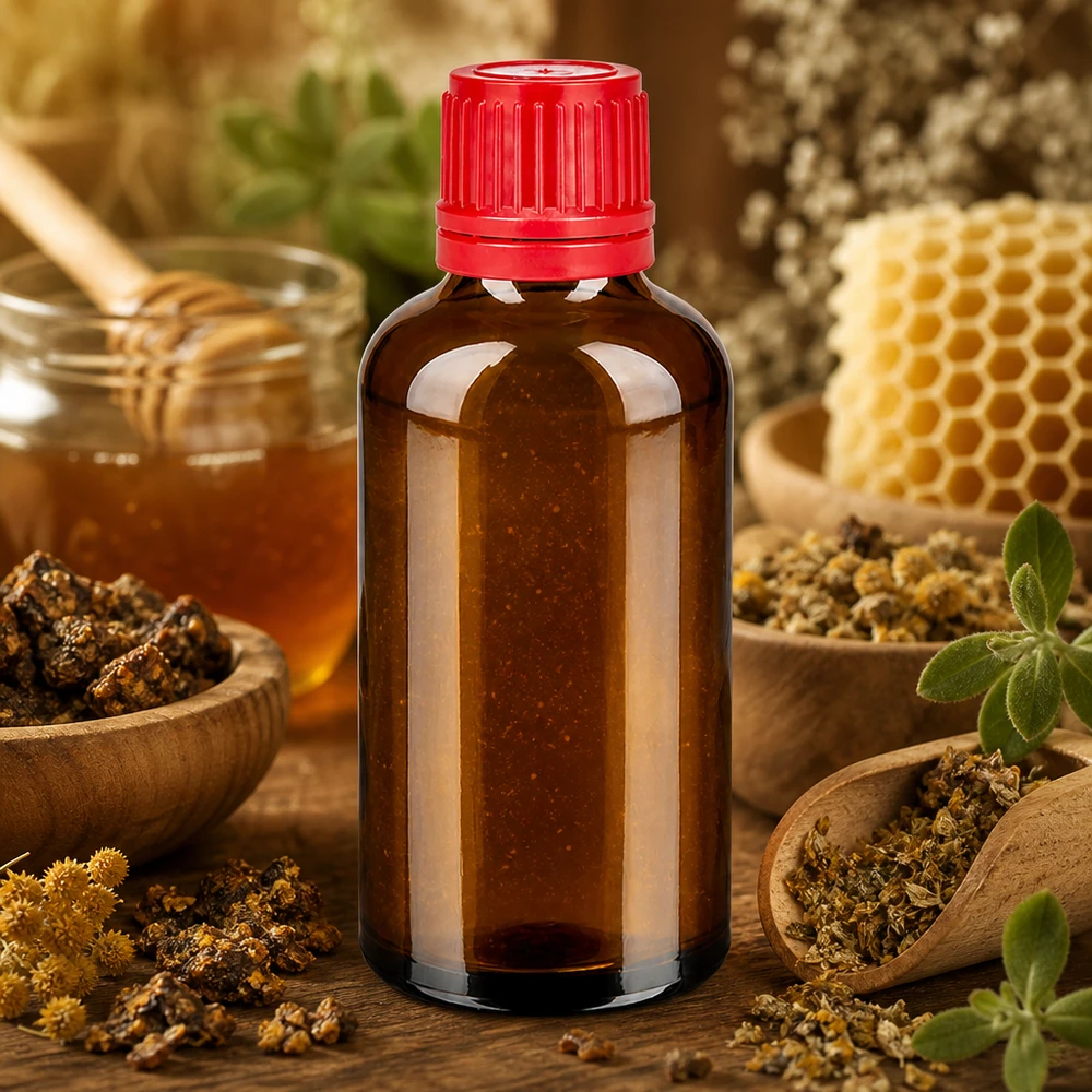 50ml BrownLine tippapullo, jossa on punainen korkki tarkkaa annostelua varten.