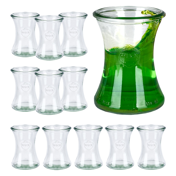 12 Weck-purkin 370 ml:n herkkupurkkisarja. 12 Weck-purkin 370 ml:n herkkupurkkisarja.
