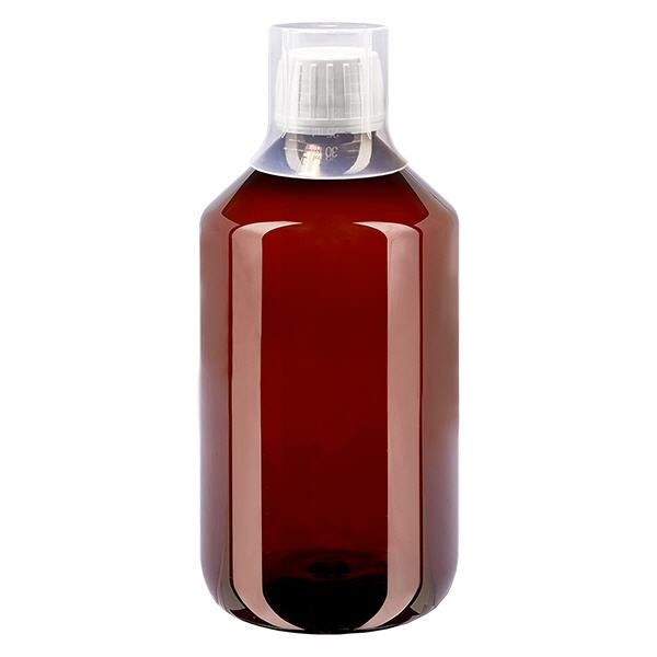 PET-pullo 500ml valkoisella korkilla, jossa on väärentämisen estävä korkki + kuppi. PET-pullo 500ml valkoisella korkilla, jossa on väärentämisen estävä korkki + kuppi.