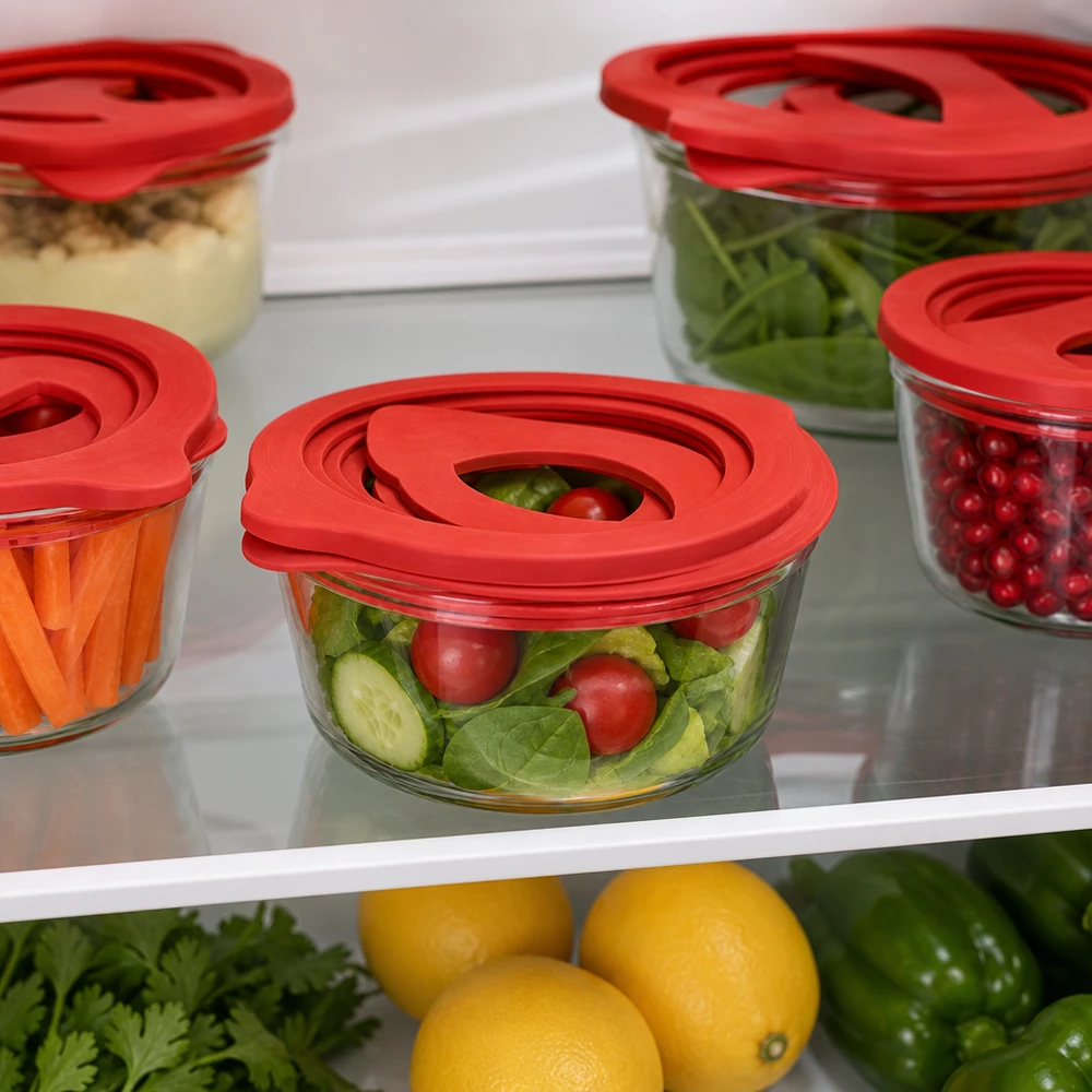 Tiivistysrengas, luonnonkumi RR80 Einkochring RR80 Naturgummi rot für Vorratsgläser im Kühlschrank mit frischem Salat Gemüse praktische Aufbewahrung
