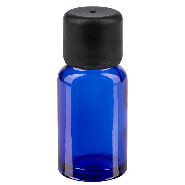 10ml pullo 11mm ruuvikorkki musta peukalointiturvallinen korkki BlueLine UT18/10