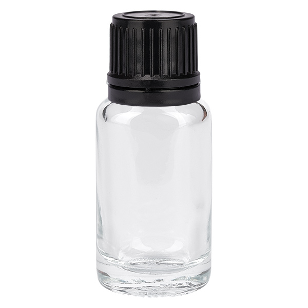 10ml pullo 11mm ruuvikorkki musta peukaloinnin estävä korkki ClearLine UT18/10 10ml pullo 11mm ruuvikorkki musta peukaloinnin estävä korkki ClearLine UT18/10