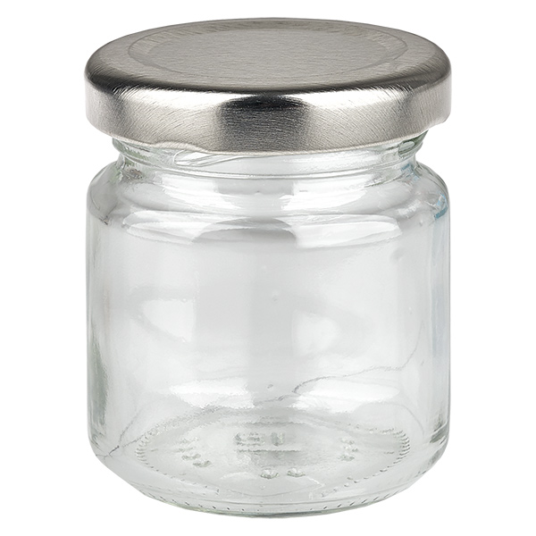 53ml pyöreä purkki, jossa on BasicSeal-kansi hopea UNiTWIST