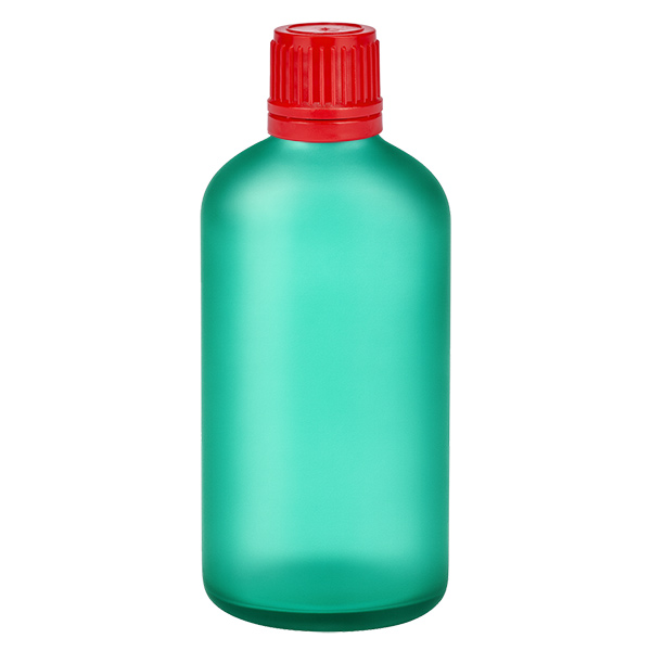 100ml pullo 11mm ruuvikorkki punainen peukalointiturvallinen korkki GreenLine UT18/100