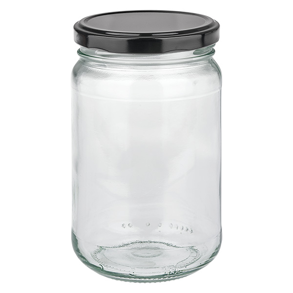 305ml pyöreä purkki, jossa on BasicSeal-kansi musta UNiTWIST.