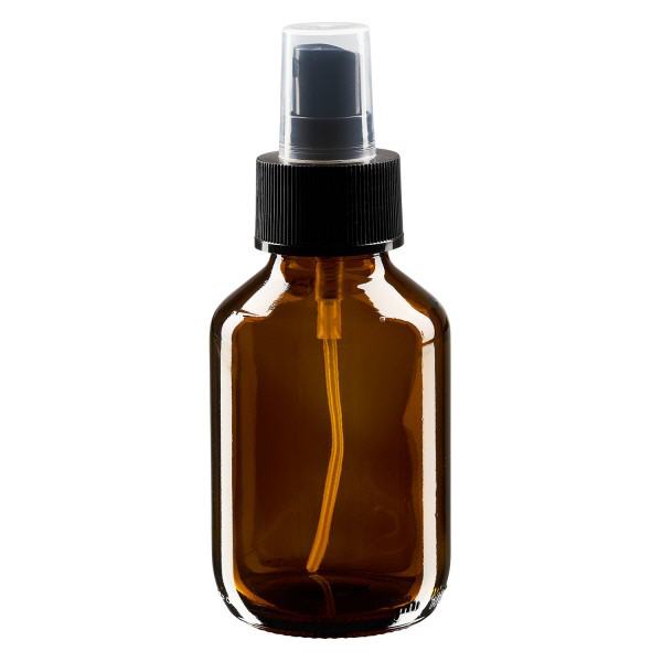 100ml lääkepullo ruskea, pumppusumuttimella musta ApoGlas