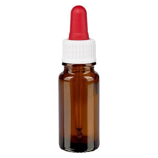Apteekkipullo ruskea 10ml pipettipullo valkoinen/punainen standardi Apteekkipullo ruskea 10ml pipettipullo valkoinen/punainen standardi