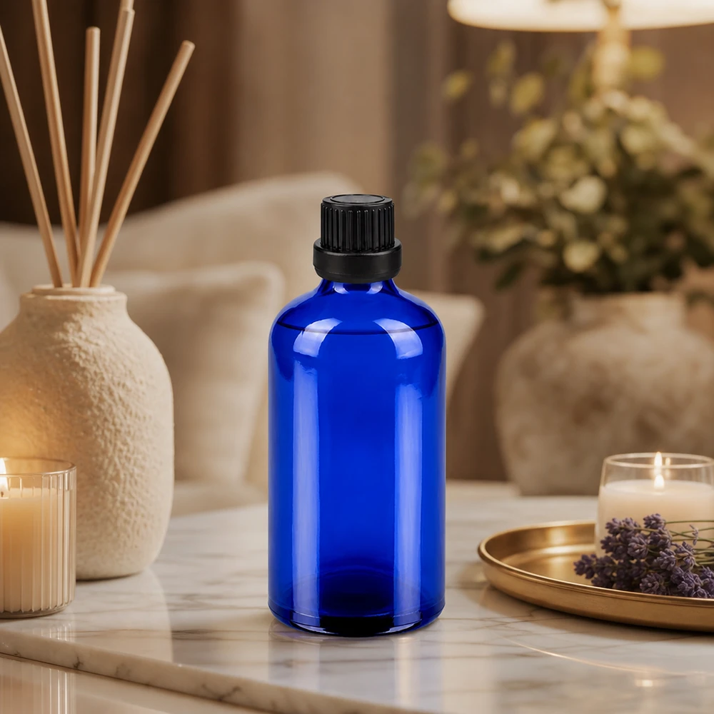 100ml tippapullo 2mm musta väärentämisen estävä sulkeminen BlueLine UT18/100