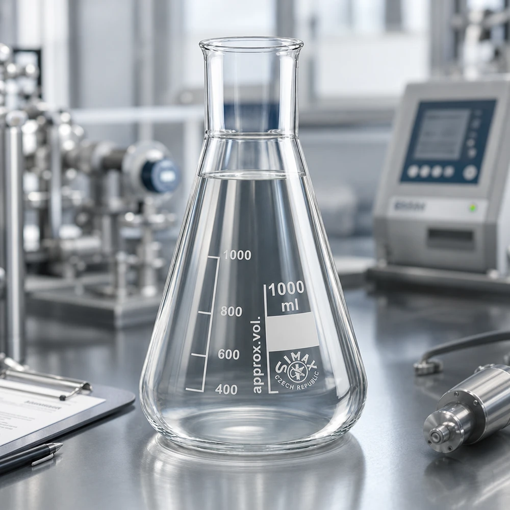 Erlenmeyer-pullo 1000ml leveä kaulaosainen
