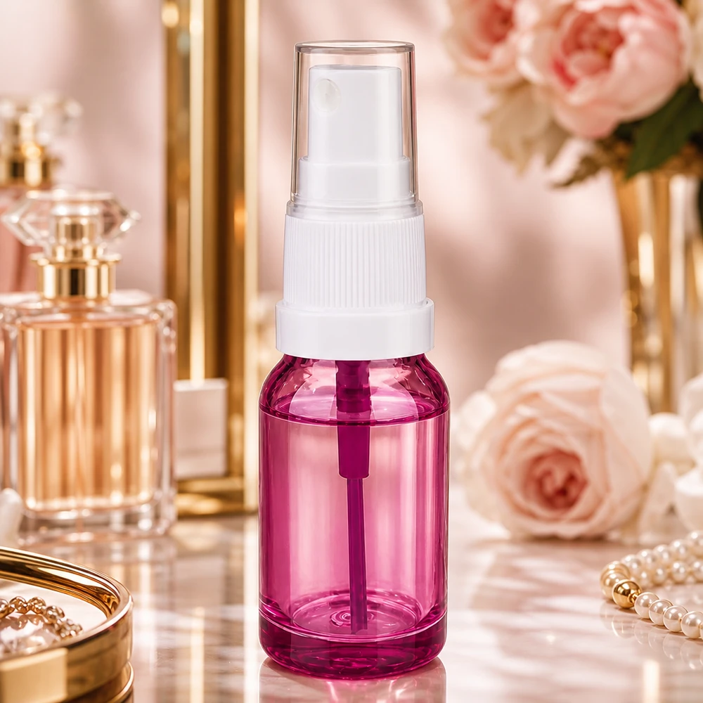 10ml tippapullo valkoinen/läpinäkyvä Standard PurpleLine UT18/10 Standard PurpleLine UT18/10 Violetti 10ml suihkepullo valkoisella korkilla, joka on valmistettu korkealaatuisesta muovista kosmetiikkatuotteille.