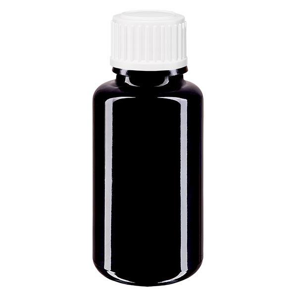 Apteekkipullo violetti 20ml tiputuskorkki valkoinen 0.8mm vakio Apteekkipullo violetti 20ml tiputuskorkki valkoinen 0.8mm vakio