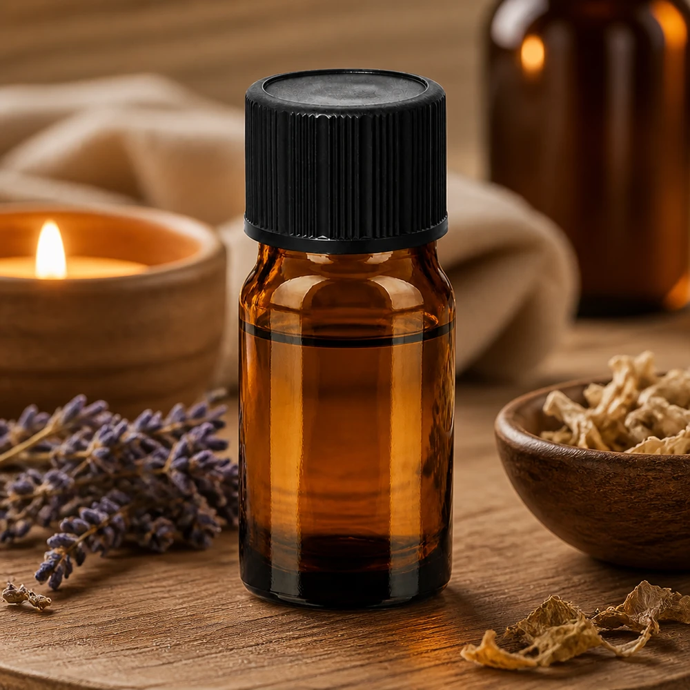 Pienikokoinen 5 ml:n tippapullo BrownLine, jossa on 1 mm:n aukko tarkkaa pisaran annostelua varten.