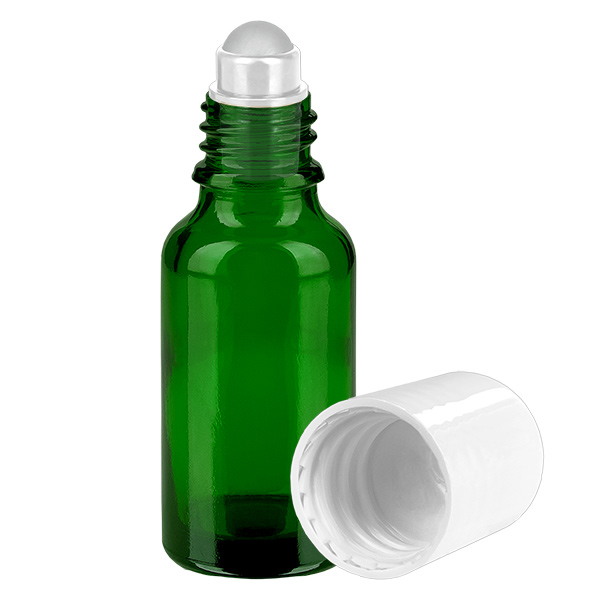 20ml roll-on-pullo valkoinen vakiokorkki GreenLine UT18/20