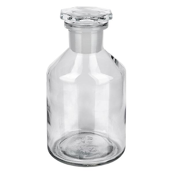 Jyrkkäkaulainen pullo 50ml kirkas kapeakaulainen lasitulppa 50 ml:n jyrkkärinta-pullo kirkkaasta lasista, lasitulpalla, laboratoriokäyttöön