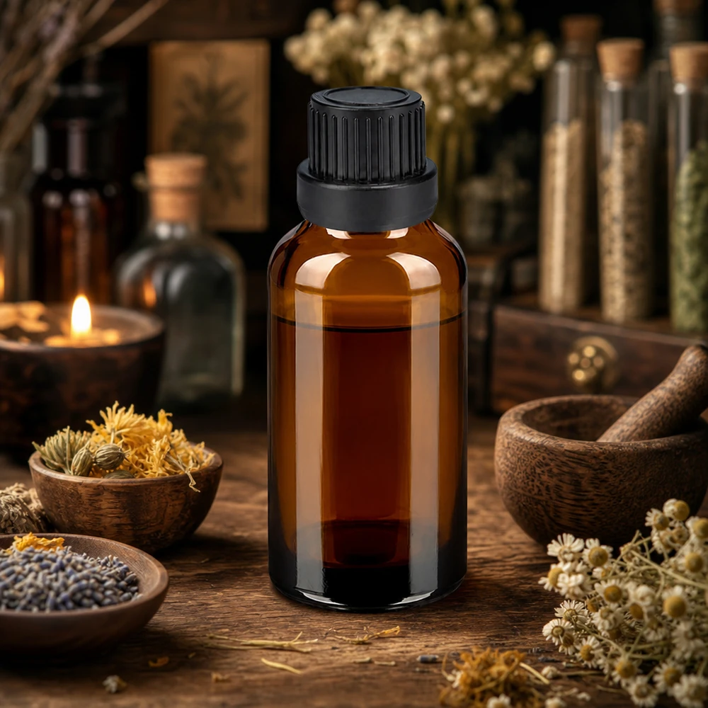 Pienikokoinen 30ml BrownLine-pullo, jossa on musta väärentämisen varmentava korkki farmaseuttisiin sovelluksiin.