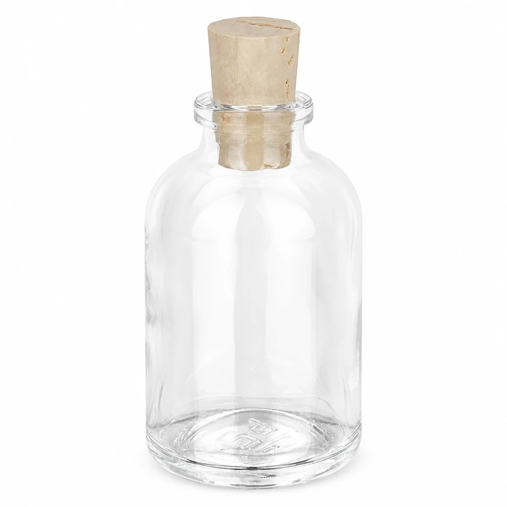 Leere Klarglasflasche 50ml mit passendem Korken 11/14mm für vielseitige Verwendung