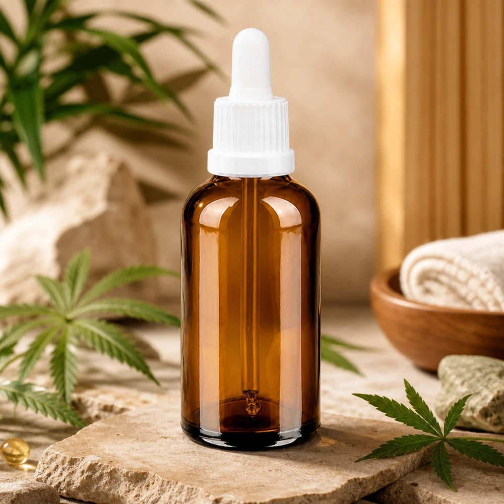 50ml BrownLine lasipullo pipetillä ihanteellinen eteerisille öljyille ja seerumeille.