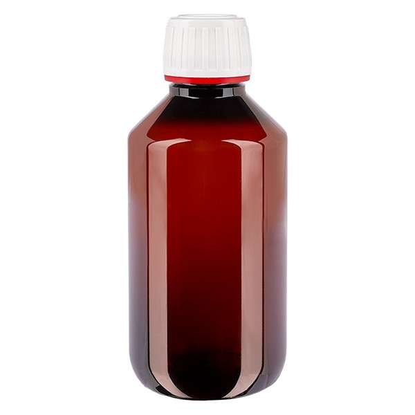 PET-pullo 200ml, jossa on valkoinen/punainen sinetöintiturvallinen korkki. PET-pullo 200ml, jossa on valkoinen/punainen sinetöintiturvallinen korkki.
