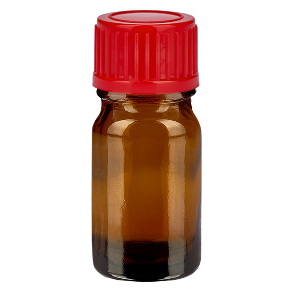 5ml pullo 11mm kierrekorkki punainen Standard BrownLine UT18/5 Standard BrownLine UT18/5