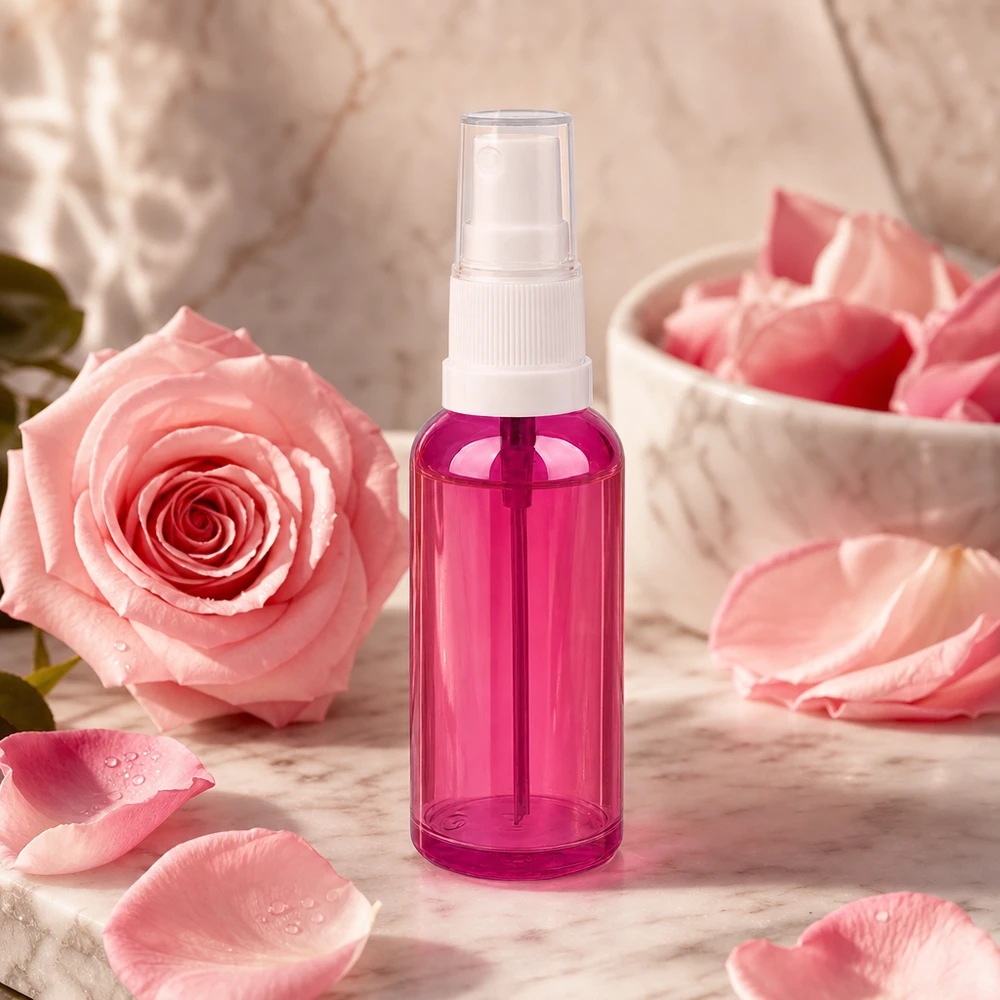 50ml ruiskupullo valkoinen/läpinäkyvä Standard PurpleLine UT18/50 Tyhjä 50ml suihkepullo läpinäkyvässä violetissa valkoisella suihkepäällä DIY kosmetiikkaan
