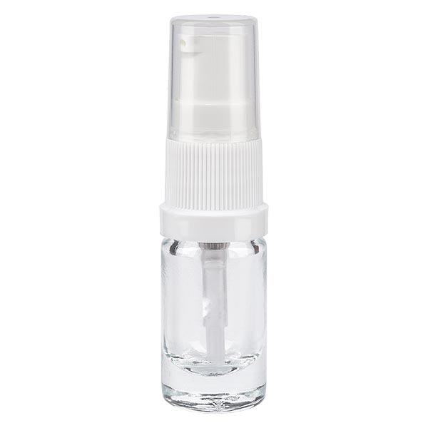 Apteekkipullo kirkas 5ml voidepumppu valkoinen vakio