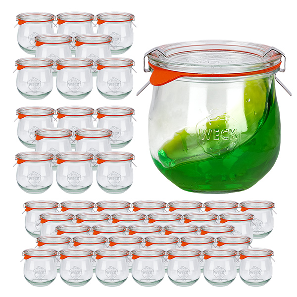 48 Weck-purkin setti 370ml tulppaanipurkki, jossa on 48 lasikantta. 48 Weck-purkin setti 370ml tulppaanipurkki, jossa on 48 lasikantta.