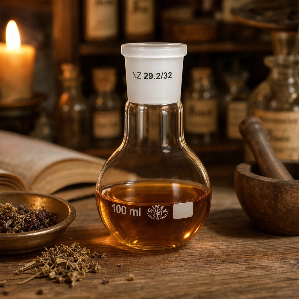 Seisova pullo 100ml, jossa on vakiohiottu liitos (29/32) Kompakti 100 ml:n laboratoriopullo, jossa on mattahiottu liitos 29/32 analyysimenetelmiä varten.