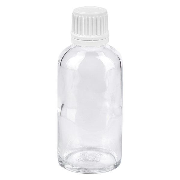50ml pullo 11mm ruuvikorkki valkoinen peukaloinnin estävä korkki ClearLine UT18/50 50ml pullo 11mm ruuvikorkki valkoinen peukaloinnin estävä korkki ClearLine UT18/50