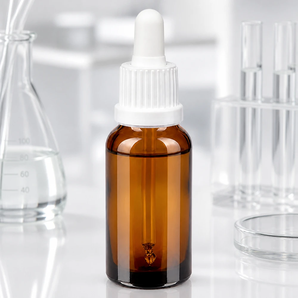 20 ml:n pipettipullo valkoinen tamper-evident-suljin BrownLine UT18/20 BrownLine pipettipullo 20ml UT18/20 kierteellä - tarkka tippapullon käyttö laboratoriokäyttöön.