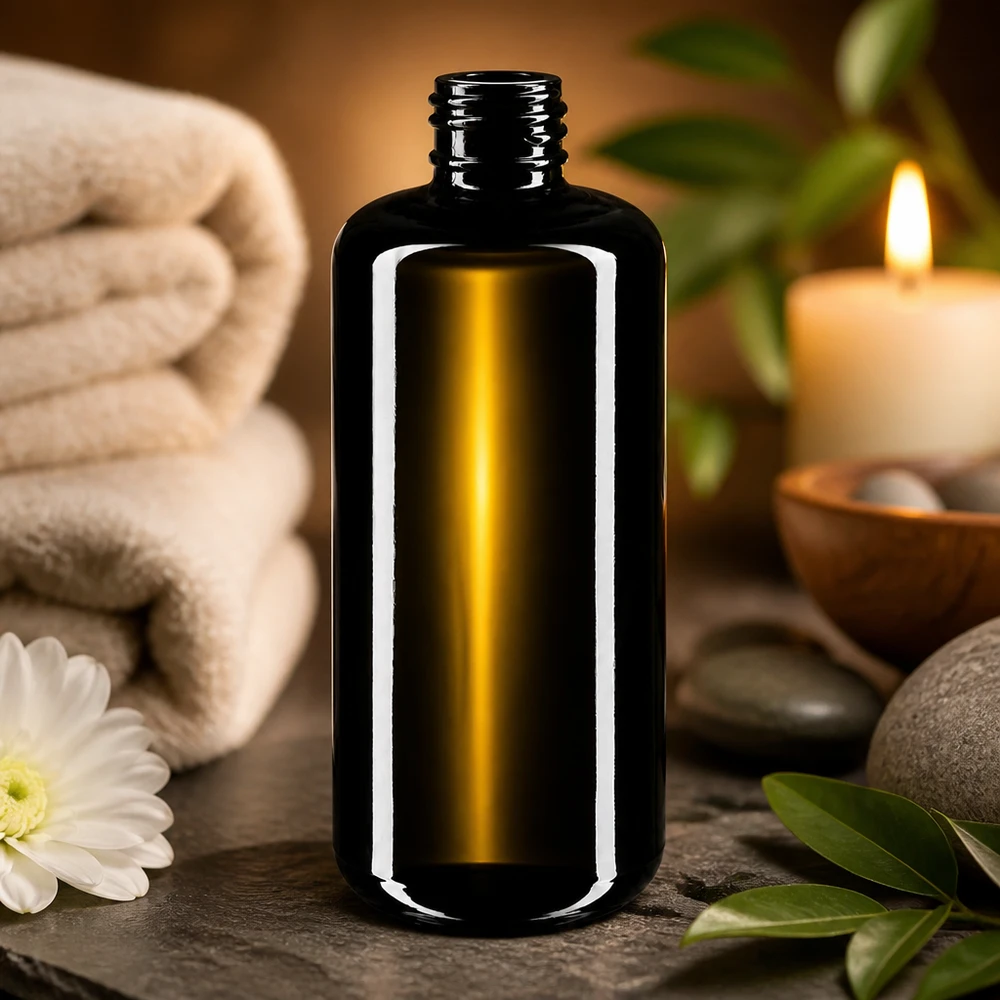 Violetti lasipullo 200ml 410/24 Tyylikäs 200ml Draco-lasipullo, jossa on ohut siluetti ammattimaisille kylpylä- ja hyvinvointituotteille.