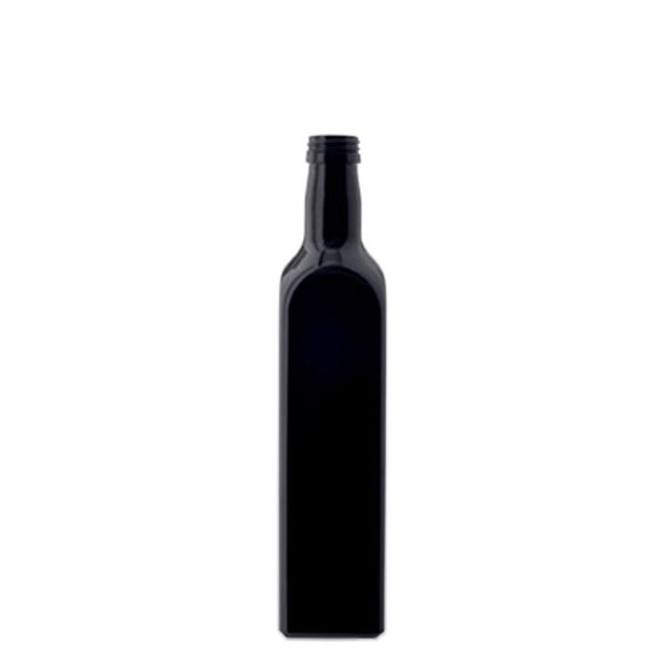 Öljypullo violettia lasia 500ml neliö, UNI 31.5x24 Öljypullo violettia lasia 500ml neliö, UNI 31.5x24