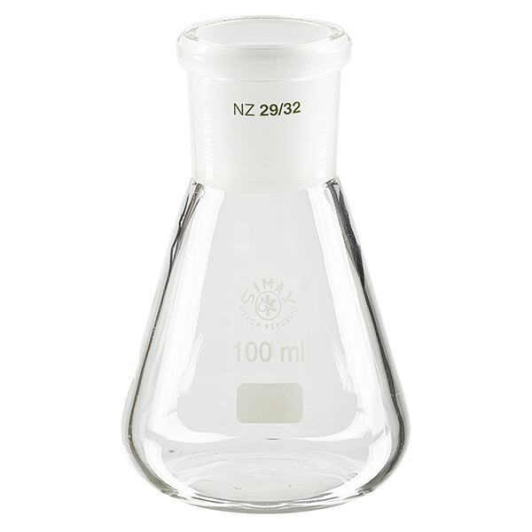 Erlenmeyer-pullo 100ml, jossa on vakiohiottu liitos (29/32).
