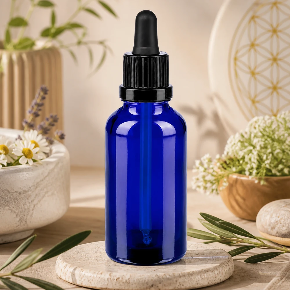 Kompakti 30 ml:n lasipullo BlueLine UT18/30 -pipetillä tilaa säästävään säilytykseen.