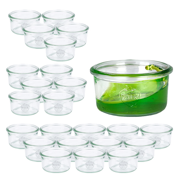 24 Weck-purkin 165 ml:n lasipurkkisarja. 24 Weck-purkin 165 ml:n lasipurkkisarja.