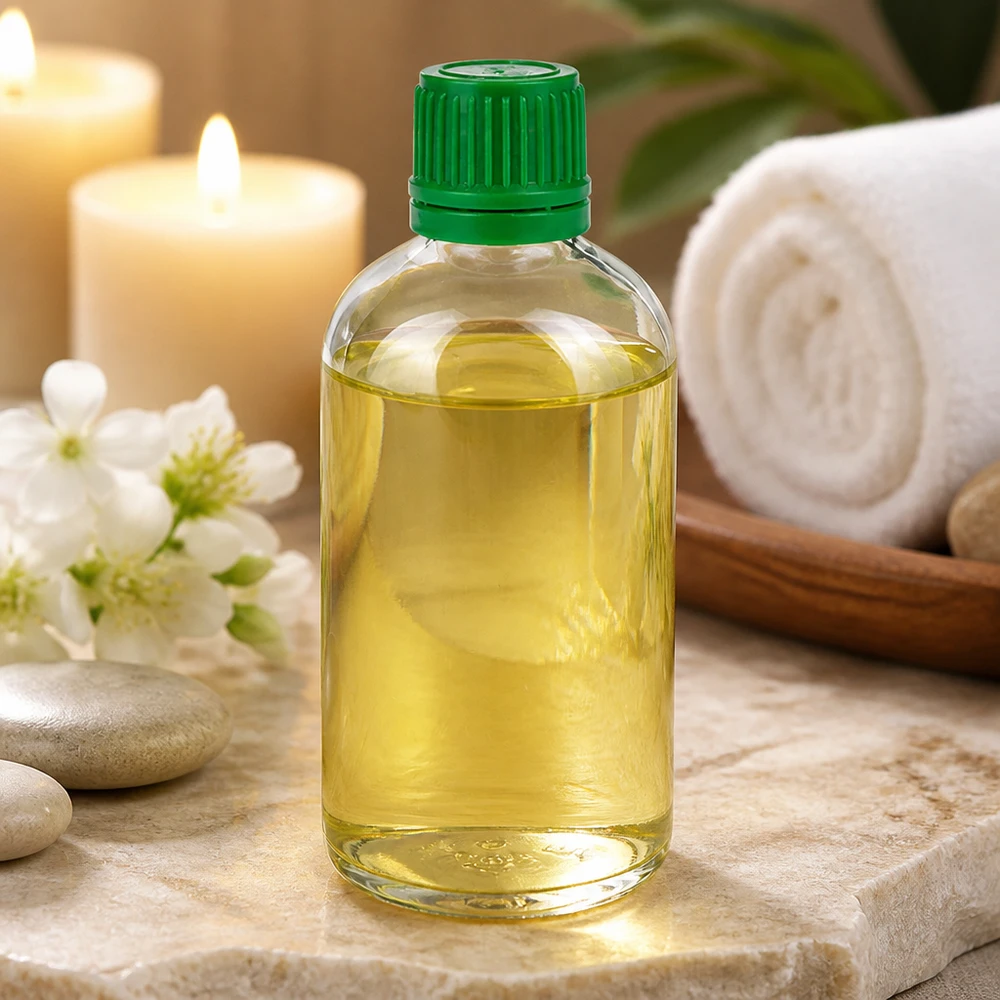 100 ml:n ClearLine-pullo UT18, jossa on vihreä alkuperäiskorkki, Wellness Spa -tyylissä
