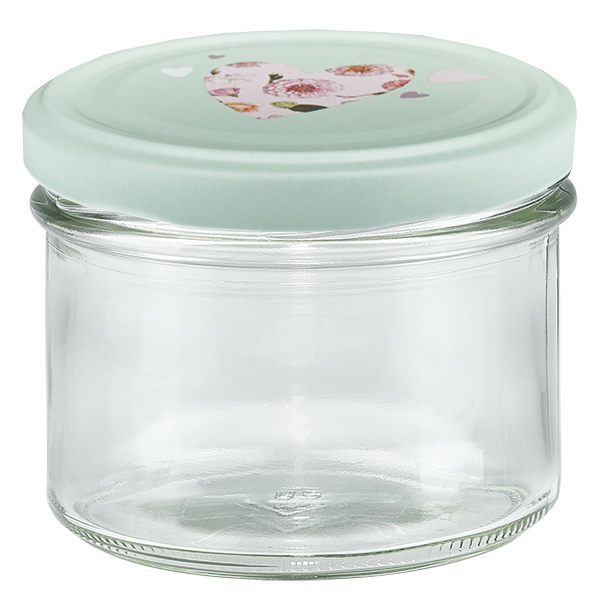 225ml juomalasit + BasicSeal kansi sydän minttu UNiTWIST