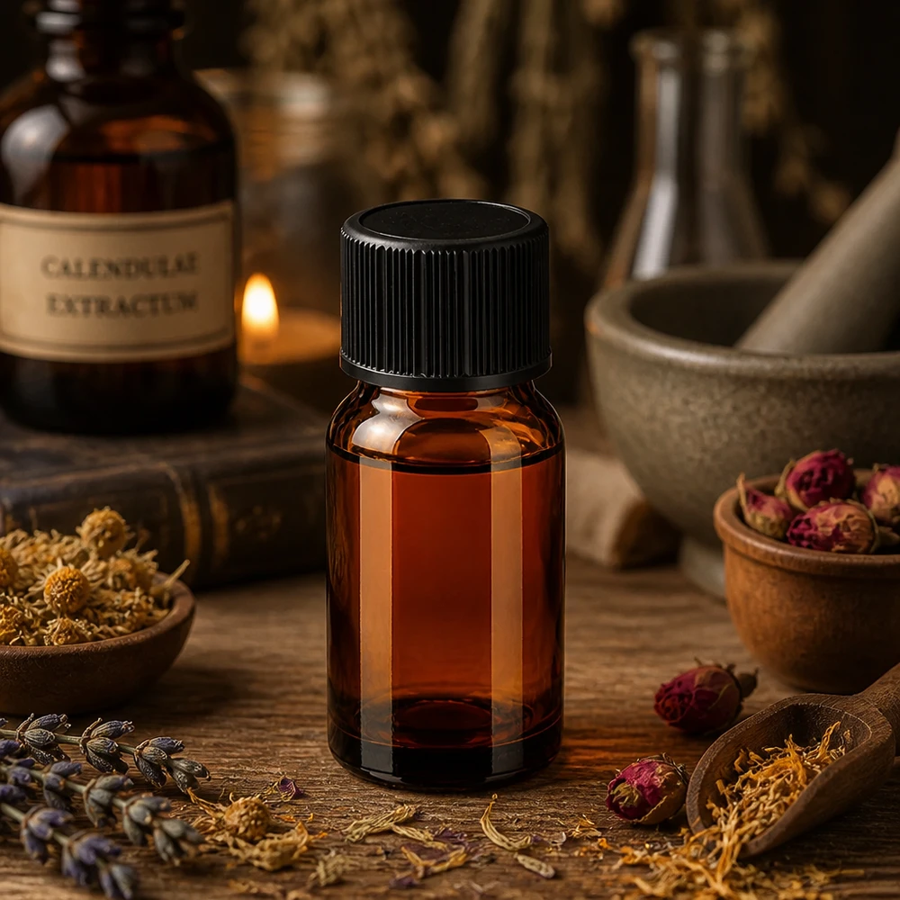 10ml BrownLine tippapullo, jossa on UV-suoja ruskean lasin läpi aromaterapiaan ja luonnonkosmetiikkaan.