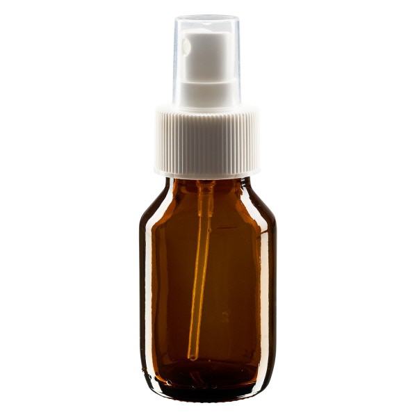 50ml lääkepullo ruskea, pumppusumuttimella valkoinen ApoGlas